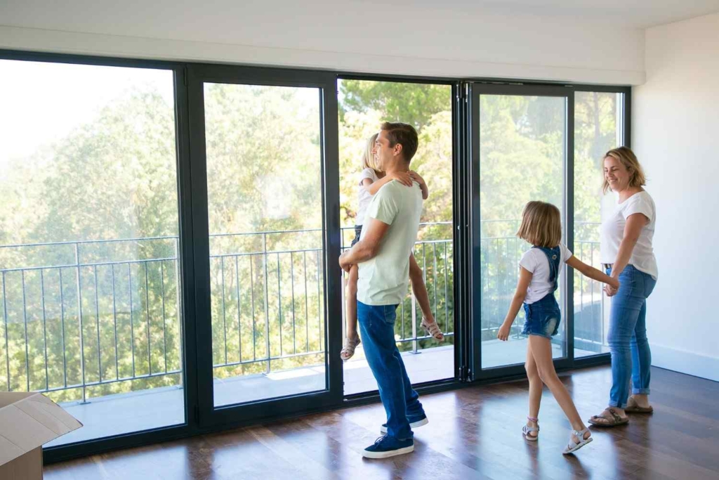 family after buying a house